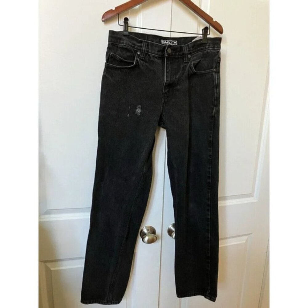 Vintage Dakota Black Straight Leg Distressed Jeans 30x32